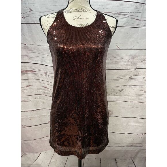 French‎ Connection size 0 sparkly brown dress (#1835) - Picture 1 of 3
